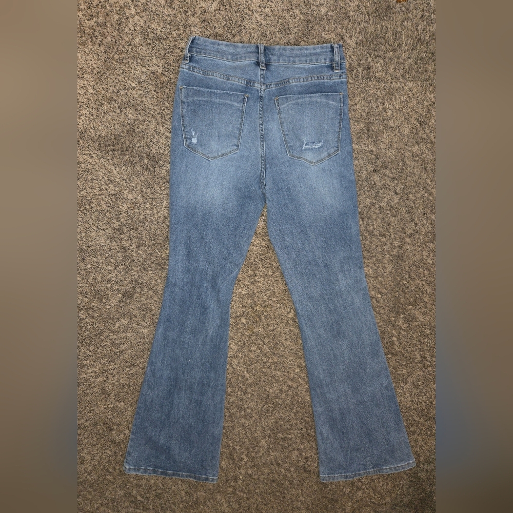 Classic Blue Flare Jeans for Women - Picture 2 of 8